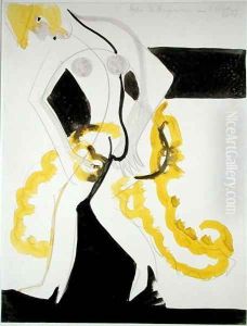 Dancer with a Yellow Shawl by Ernst Ludwig Kirchner