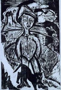 Mountain lad in Storm by Ernst Ludwig Kirchner