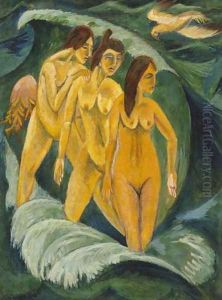 Three Bathers 2 by Ernst Ludwig Kirchner
