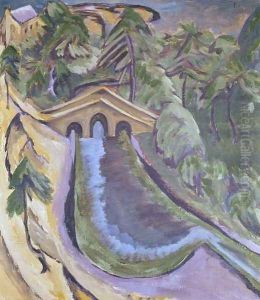 Taunus Valley Small Bridge in the Woods by Ernst Ludwig Kirchner