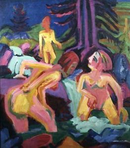 Three Bathers in a Stream by Ernst Ludwig Kirchner