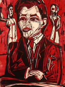 Portrait of Dr Grohmann by Ernst Ludwig Kirchner