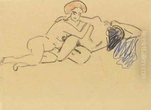 Spielende Akte by Ernst Ludwig Kirchner