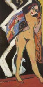 Dodo mit grossem Facher by Ernst Ludwig Kirchner