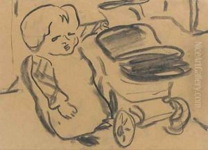 Kind mit Kinderwagen by Ernst Ludwig Kirchner