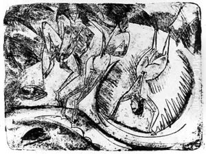 Liegende Akte am Meer by Ernst Ludwig Kirchner