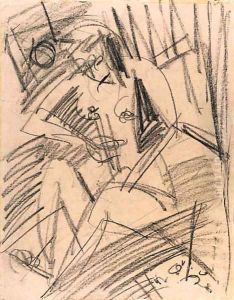 Sich waschendes nacktes Mdchen by Ernst Ludwig Kirchner