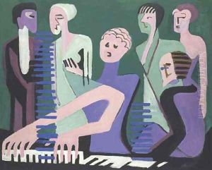 Cantatrice au piano or Pianistin by Ernst Ludwig Kirchner