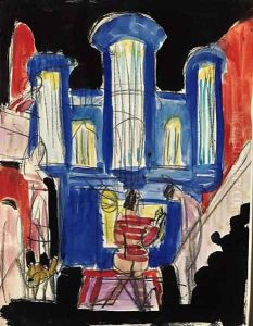 Der Orgelspieler von Spina by Ernst Ludwig Kirchner