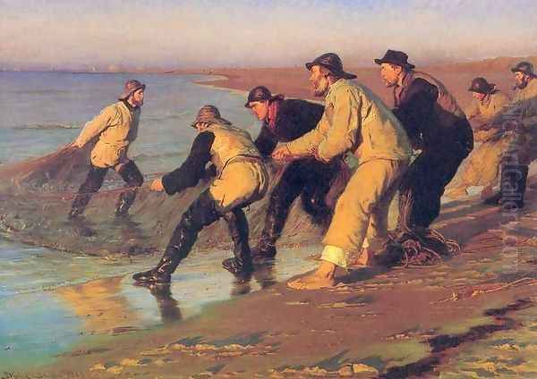 Pescadores en la playa - view 1