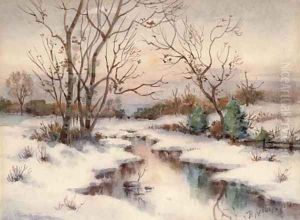 A stream in a winter landscape