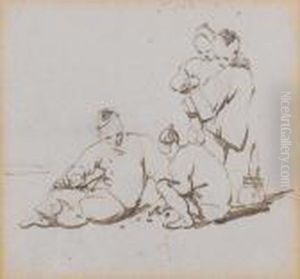 Playing Marbles by George Chinnery