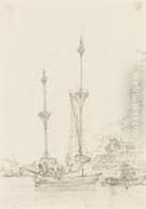A View Of St Joseph's Church
From The Quayside, Macau; Sampans Atanchor Beside The Entrance To Ma Kok
Temple; A Residence In Macau,said To Be That Of William Jardine by George Chinnery