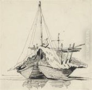 Study Of A Boat On The Hooghly by George Chinnery