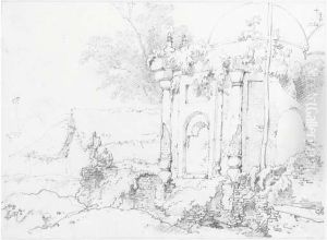 Figures By Ruins Of A Tomb, Bengal