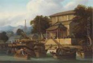 Sampans And Junks On A Chinese River