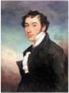 Half-length, Wearing A Black Overcoat And White Cravat