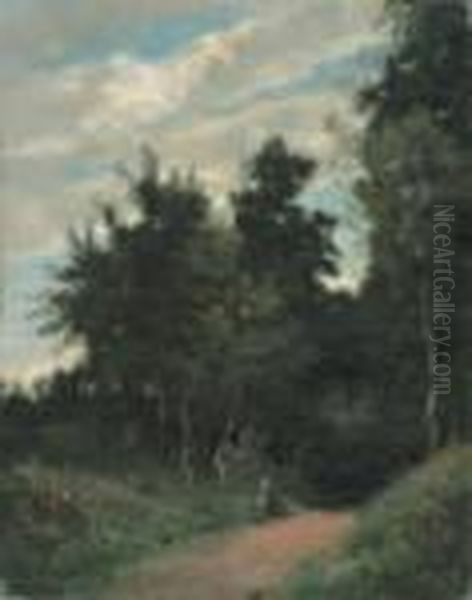 "chemin A L'oree De La Foret"
Huile Surtoile, Signee En Bas A Gauche. 27,6 X 21,7 Cm. Eleve De Corot - view 1