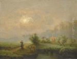 Effets De Soleil A Travers Le Brouillard by Antoine Chintreuil