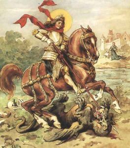 St. George Killing the Dragon by Juliusz Kossak