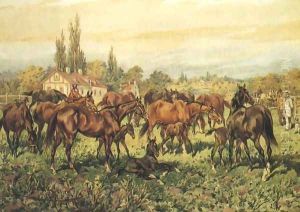 Stud on the Grass by Juliusz Kossak