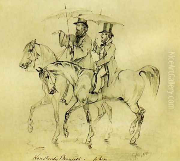 Konstanty Branicki and Cohen on Horsebacks - view 1