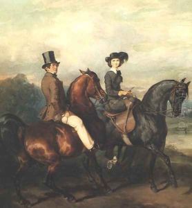 Equestrian Portrait of Lubienskis by Juliusz Kossak