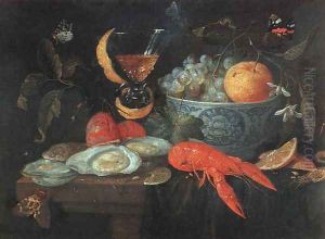Still Life with Fruit and Shellfish by Jan van Kessel