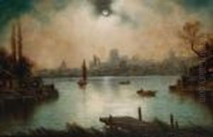 Moonlit River Scenes, A Pair Moonlit River Scenes, A Pair