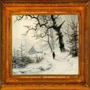 Foggy Winter'sday In A Forest by Nils Hans Christiansen