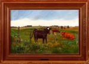 A Summer Landscape With Cows by Nils Hans Christiansen