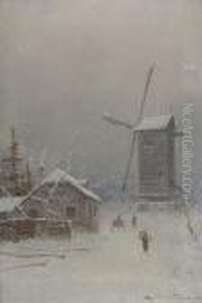 Windmill In Winter - view 1