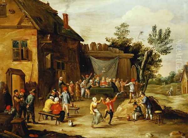 Wedding Feast in the Courtyard of a Village Inn - view 1