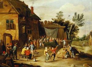 Wedding Feast in the Courtyard of a Village Inn