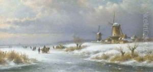 Winter in Holland with a koek en zopie on the ice