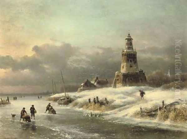 On the ice near a lighthouse - view 1