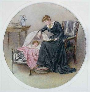 A Goodnight Story by George Goodwin Kilburne