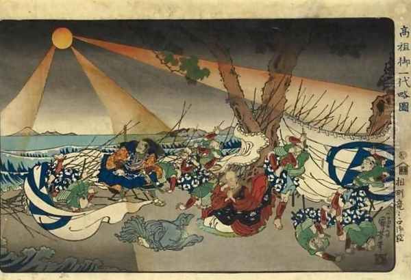 Threatened at Tatsunokuchi in Sagami Province (Soshu Tatsunokuchi gonan) - view 1