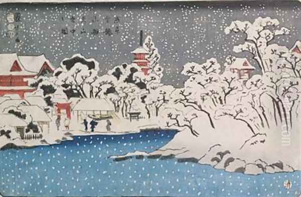 A Snowstorm at Kinryozan Temple - view 1