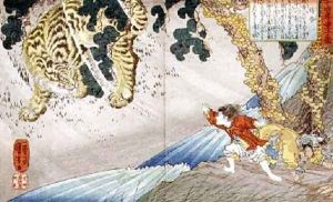Yoko and the tiger by Utagawa Kuniyoshi