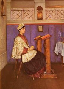 Young Woman in the Synagogue by Isidor Kaufmann