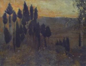 Paesaggio Al Tramonto by Cesare Ciani