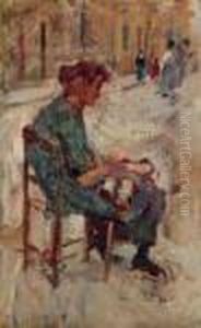 Figura Femminile Seduta Con Bambino Figura Femminile Seduta Con Bambino
