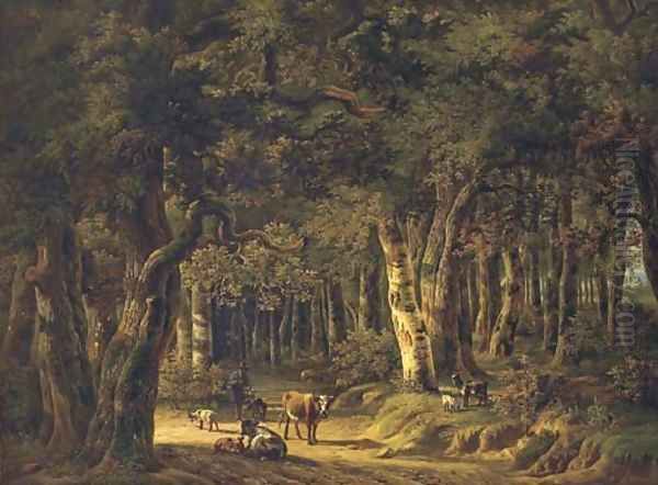 A sunlit clearing in a forest - view 1