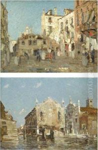 The Campiello And The Church Of The Abbey Of Misericordia, Venice by Emma Ciardi