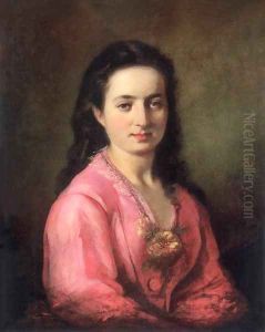 Portrait o a Young Girl 1869 by Hermann Kern