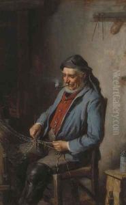 Mending the net by Hermann Kern