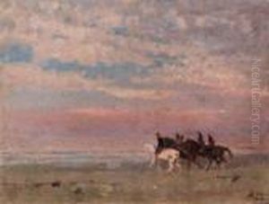 Paesaggio Con Cavalli by Beppe Ciardi