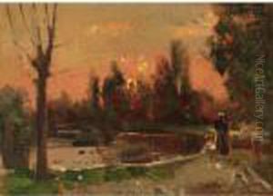 Paesaggio Al Tramonto by Beppe Ciardi