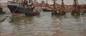 Sailboats At Port by Guglielmo Ciardi